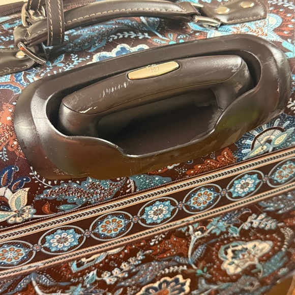 Vera Bradley Retired Java Blue Large Suitcase - Picture 9 of 14